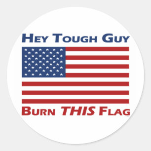 Brennen Sie diese Flagge (US) Runder Aufkleber
