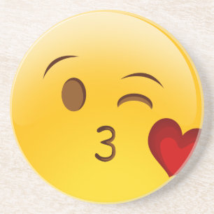 Brennen Sie einen Kuss emoji Aufkleber durch Getränkeuntersetzer