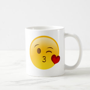 Brennen Sie einen Kuss emoji Aufkleber durch Kaffeetasse