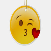 Brennen Sie einen Kuss emoji Aufkleber durch Keramik Ornament (Rechts)