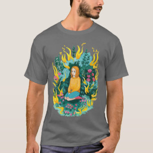 Brennen Sie es ab Gouache Illustration eines Mädch T-Shirt