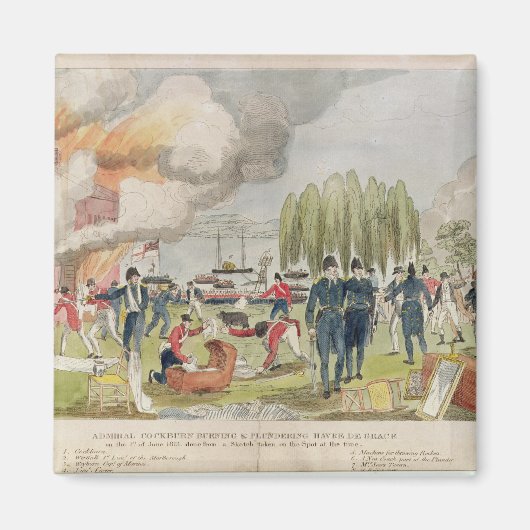 Brennen und Plündern von Admiral Cockburn Magnet (Vorne)