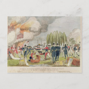 Brennen und Plündern von Admiral Cockburn Postkarte