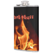 Brennen von Flammen auf Schwarz und Orange individ Flachmann (Links)