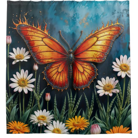 Brennen von Schmetterlingsmopfflügel Duschvorhang (Vorderseite)