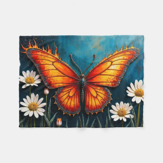 Brennen von Schmetterlingsmopfflügel Fleecedecke (Vorderseite (Horizontal))