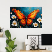 Brennen von Schmetterlingsmopfflügel Poster (Heimbüro)