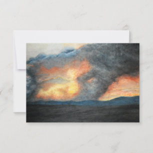 brennende Berge (Aquarell) Einladung