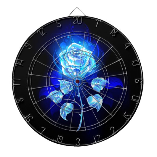Brennende Blaue Rose Dartscheibe (vorne)