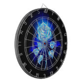 Brennende Blaue Rose Dartscheibe (Vorderseite Links)