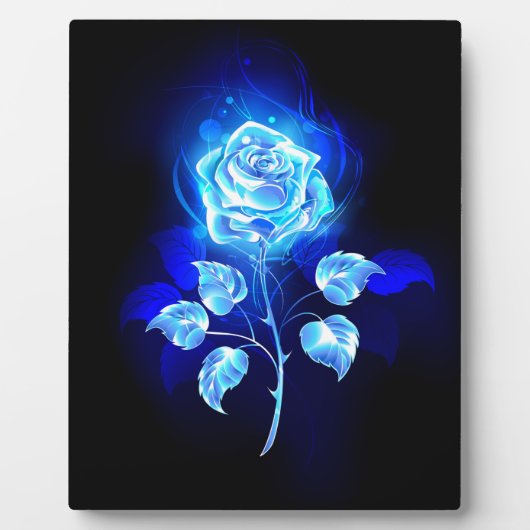Brennende Blaue Rose Fotoplatte (Vorderseite)