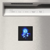 Brennende Blaue Rose Magnet (In Situ (Geschirrspüler))
