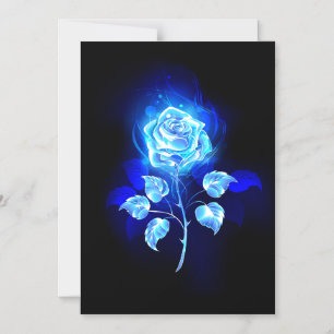Brennende Blaue Rose Magneteinladung