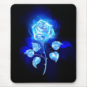 Brennende blaue Rose Mousepad