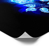 Brennende Blaue Rose Poster (Ecke)