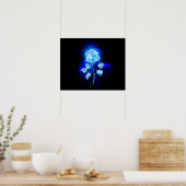 Brennende blaue Rose Poster (Küche)