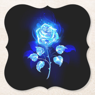 Brennende Blaue Rose Untersetzer