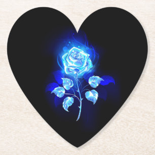 Brennende Blaue Rose Untersetzer
