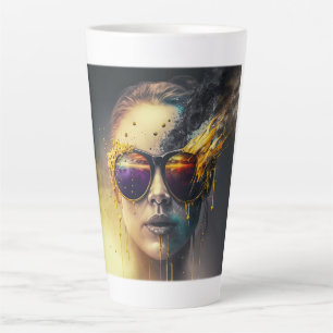 Brennende Brille Latte Tasse