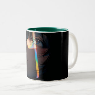 Brennende Eiswürfel-Kaffeetasse – Feuer & Eis küns Zweifarbige Tasse