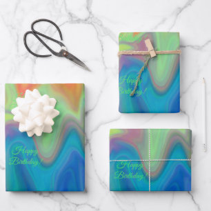 Brennende Farben Geschenkpapier Set