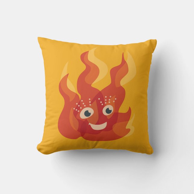 Brennende Feuer-Flammen-glücklicher Charakter Kissen (Front)