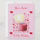 brennende Flamme rosa und rote Hochzeit Einladung (Vorderseite)