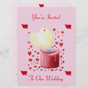 brennende Flamme rosa und rote Hochzeit Einladung