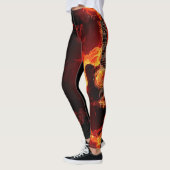 Brennende Gitarre Flammen Feuer Musik Orange Black Leggings (Links)