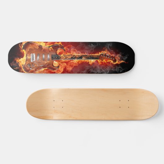 Brennende Gitarre Skateboard (Horizontal)