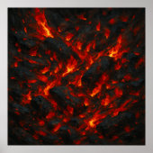 Brennende Glut - Vulkanische abstrakte Textur Kuns Poster (Vorne)