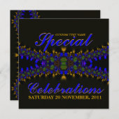 Brennende Herz-Elektro-Indigo-Spitzen-Einladung Einladung (Vorne/Hinten)