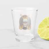 Brennende Hockey-Stöcke Schnapsglas (Rückseite)