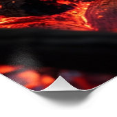 Brennende Holzscheite – Poster mit Glut und Funken (Ecke)