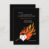 Brennende Hot Baseball Valentine Card Einladung (Vorne/Hinten)