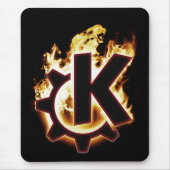 Brennende KDE Linux Ikone Mausunterlage Mousepad (Vorne)
