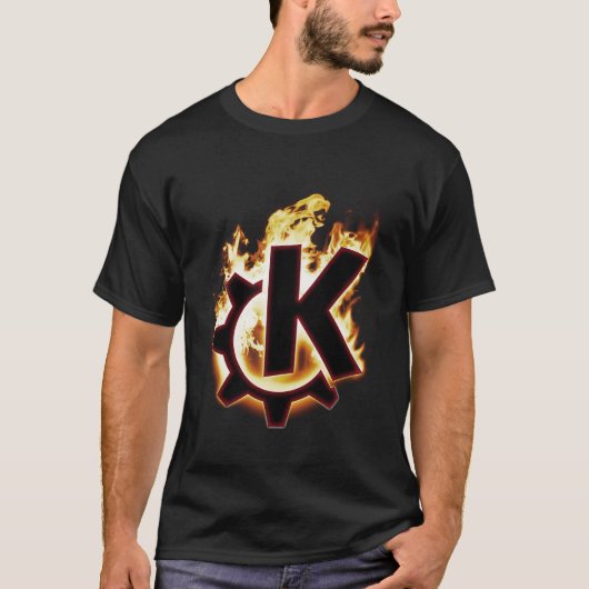 Brennende KDE Linux Ikone T-Shirt (Vorderseite)