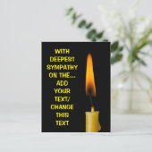 Brennende Kerze und dein Text. 2 Postkarte (Stehend Vorderseite)