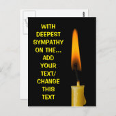 Brennende Kerze und dein Text. 2 Postkarte (Vorne/Hinten)