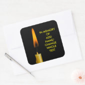 Brennende Kerze und dein Text. 2 Quadratischer Aufkleber (Umschlag)