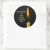 Brennende Kerze und dein Text. 2 Runder Aufkleber (Tasche)