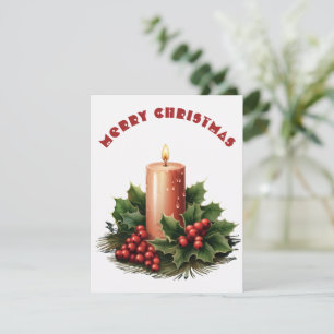 Brennende Kerze - Weihnachtskarte Feiertagskarte