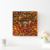 Brennende Labyrinth-Uhr Phoenix Quadratische Wanduhr (Zuhause)