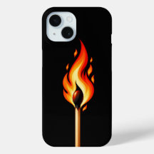 Brennende Match-Flamme Schwarze Handyhülle