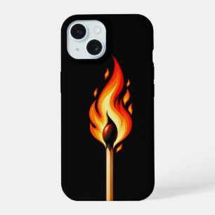 Brennende Match-Flamme Schwarze Handyhülle iPhone 15 Hülle