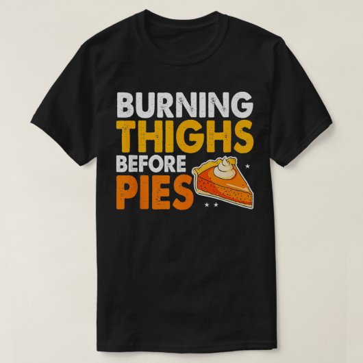 Brennende Oberschenkel vor Pies Erntedank Pumpkin T-Shirt (Design vorne)