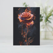 Brennende Rose Einladung (Stehend Vorderseite)