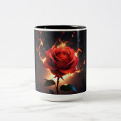 Brennende Rose - Leidenschaft trifft Vernichtung i Zweifarbige Tasse (Mittel)