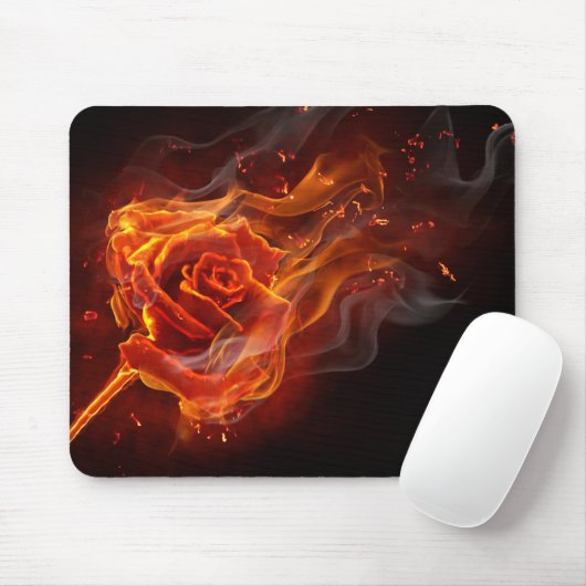 Brennende Rose Mousepad (Mit Mouse)