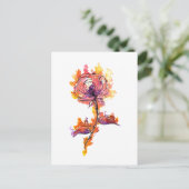 Brennende Rose Tattoo Postkarte (Stehend Vorderseite)